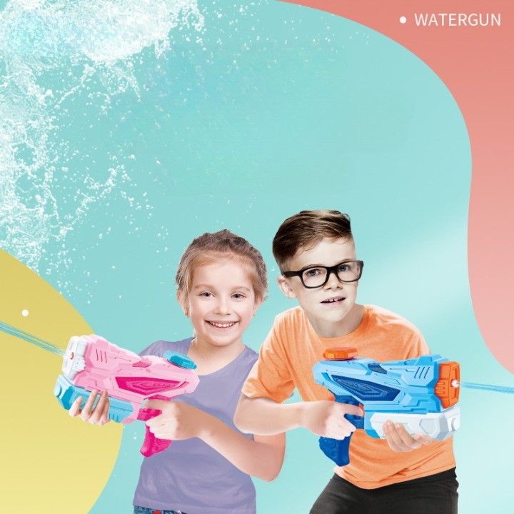 Pistol cu Apa pentru Copii, Rezervor, Pentru Piscina/Plaja, Flippy, 6ani+,  3 duze, Albastru, 300ML-3