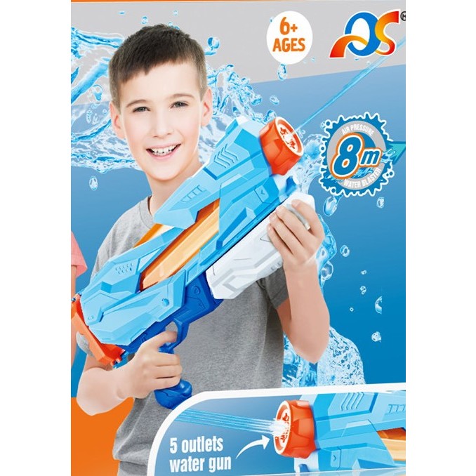 Pistol cu Apa pentru Copii, Rezervor, Pentru Piscina/Plaja, Flippy, 6ani+,  5 duze, Quick Fill, Albastru, 800ML-2