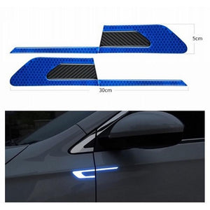Set 2 stickere reflectorizante BUMERANG cu insertie Carbon 5D, culoare Albastra-0