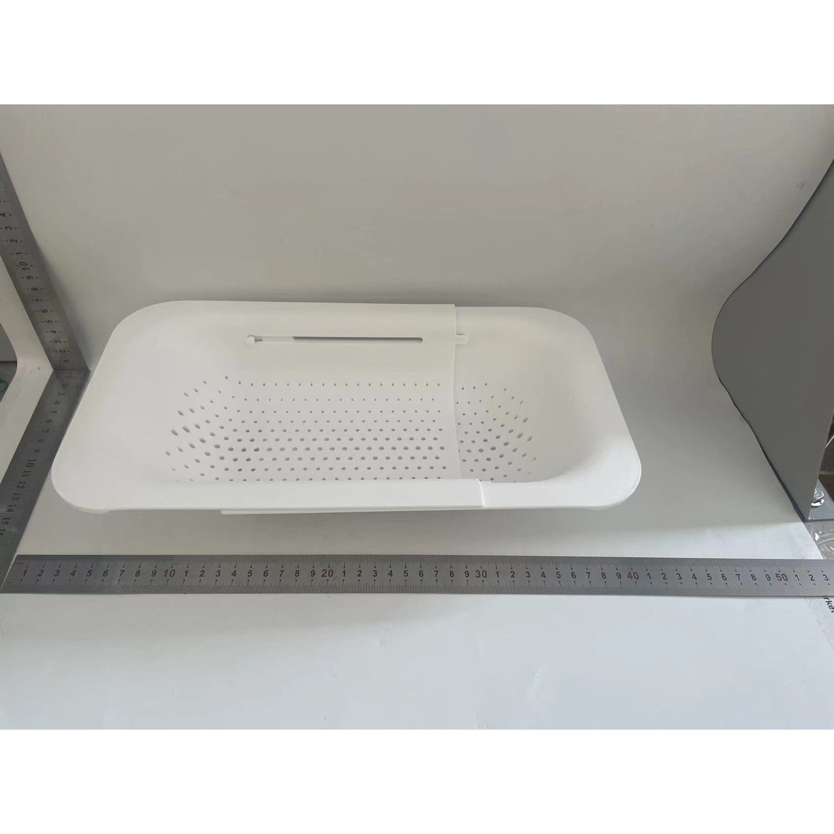Cos pentru Scurgere Chiuveta de Bucatarie, Flippy, Plastic, Telescopic, 36x20x5 cm, Alb-1