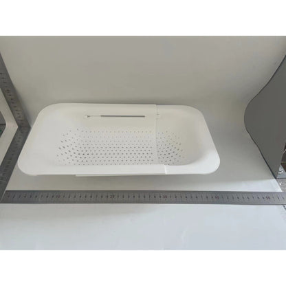 Cos pentru Scurgere Chiuveta de Bucatarie, Flippy, Plastic, Telescopic, 36x20x5 cm, Alb-1