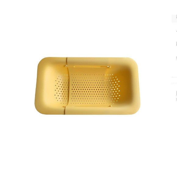 Cos pentru Scurgere Chiuveta de Bucatarie, Flippy, Plastic, Telescopic, 36x20x5 cm, Galben-0
