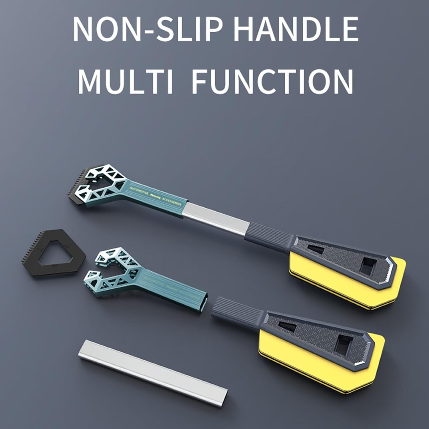 Racleta Auto pentru Zapada cu Doua Capete, Flippy, Universala, Deszapezire Masina, cu Maner, Ergonomica, Detasabila, pentru Geamuri si Caroserie, Usor de Utilizat, 61x12.5 cm, Albastru-4