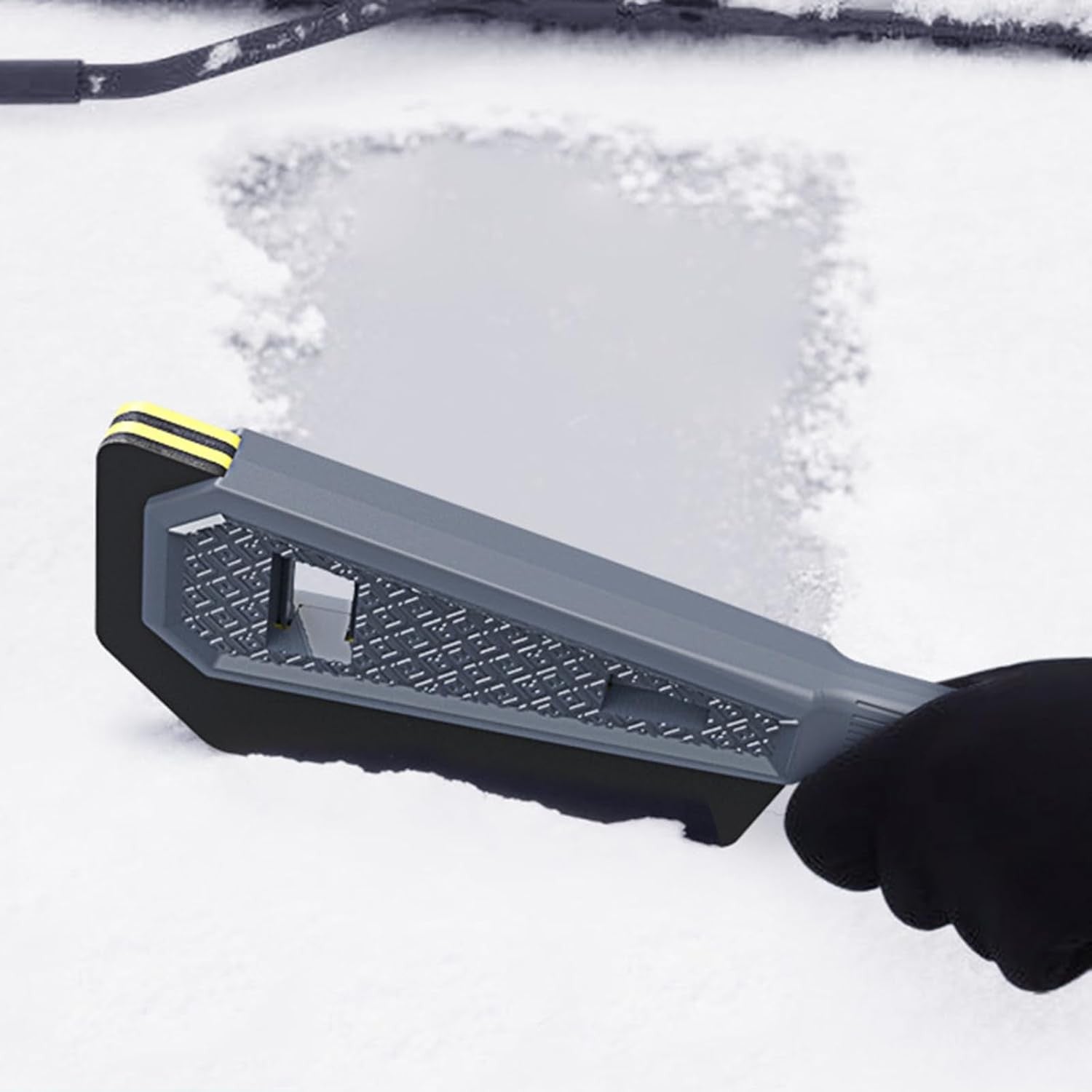 Racleta Auto pentru Zapada cu Doua Capete, Flippy, Universala, Deszapezire Masina, cu Maner, Ergonomica, Detasabila, pentru Geamuri si Caroserie, Usor de Utilizat, 61x12.5 cm, Albastru-6