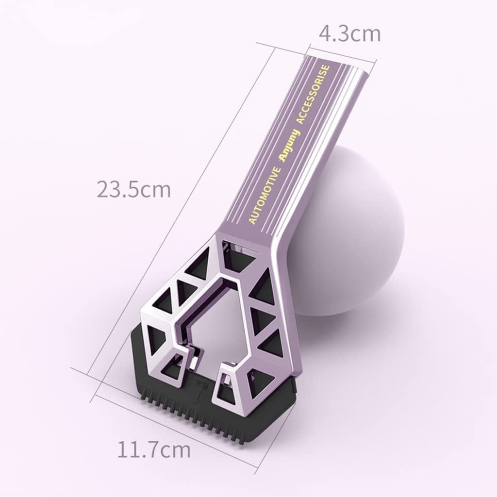 Racleta Auto pentru Zapada cu un Capat, Flippy, Universala, Deszapezire Masina, cu Maner, Ergonomic, Detasabila, pentru Geamuri si Caroserie, Usor de Utilizat, 23.5x4.3 cm, Mov-3