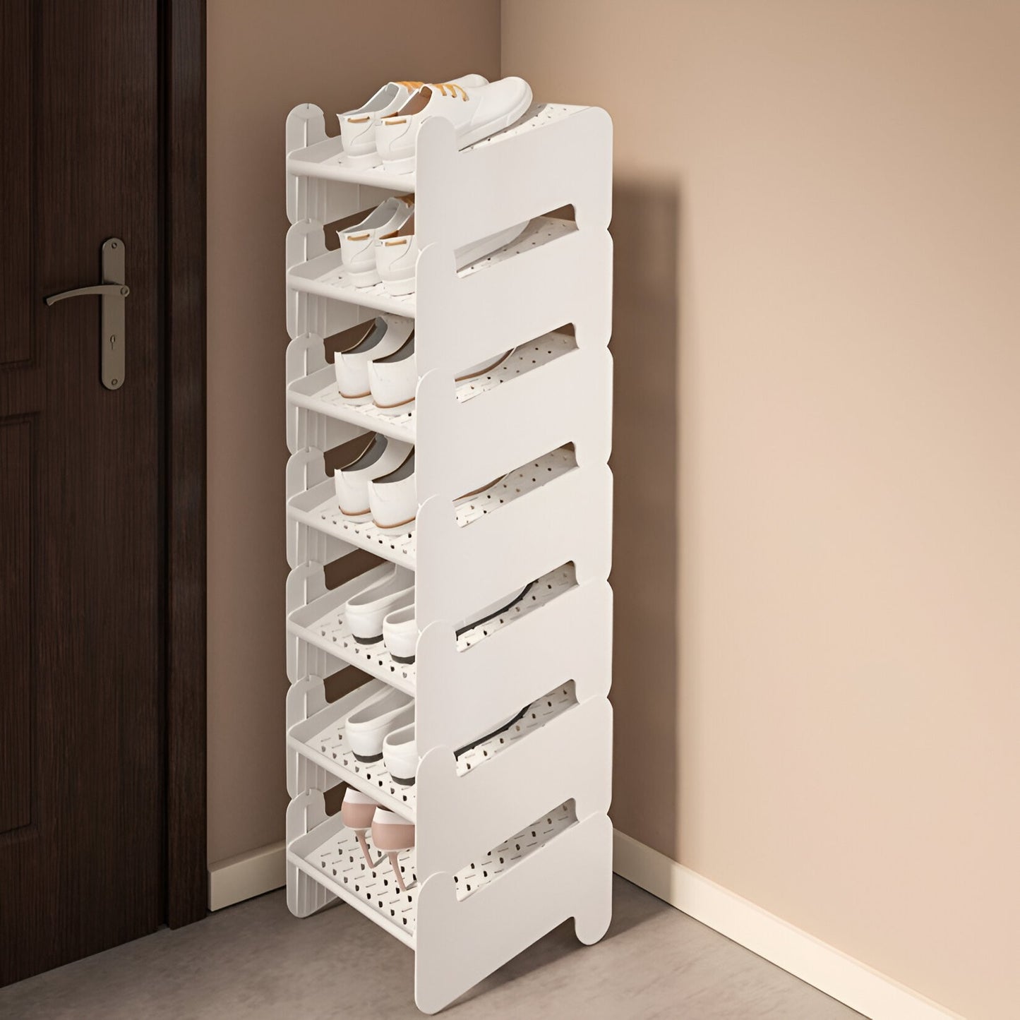Suport pentru Pantofi, Flippy, cu Doua Straturi, Organizator, Antiderapant și Durabil, 26x24.8x16 cm, Alb-5