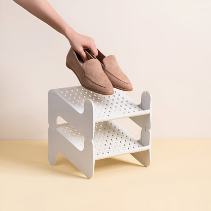 Suport pentru Pantofi, Flippy, cu Doua Straturi, Organizator, Antiderapant și Durabil, 26x24.8x16 cm, Alb-6