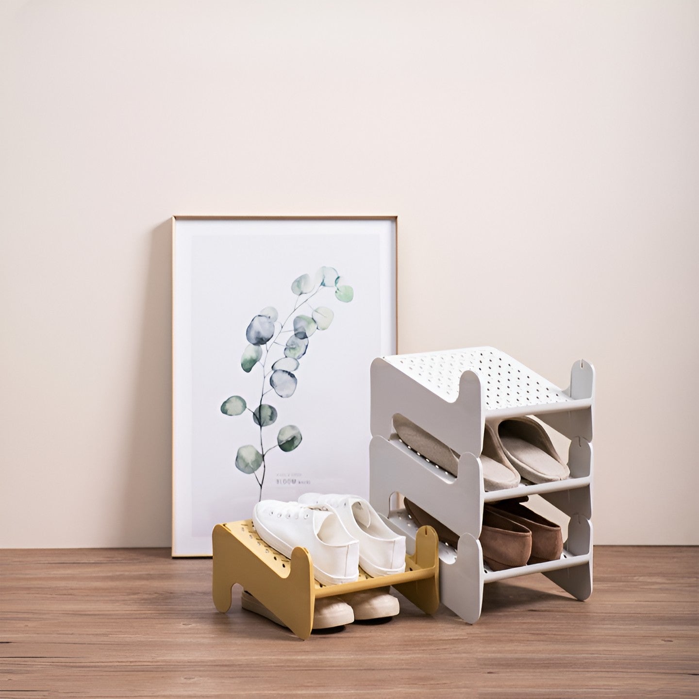 Suport pentru Pantofi, Flippy, cu Doua Straturi, Organizator, Antiderapant și Durabil, 26x24.8x16 cm, Maro-2