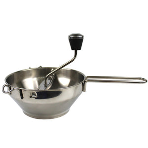 Rasnita Manuala pentru Fructe, Flippy, din Otel Inoxidabil, Macinare Alimentelor pentru Bebelusi, 3 Discuri de Macinat, Presa, pentru Tocat Cartofi, 19x20x33 cm, Argintiu-0