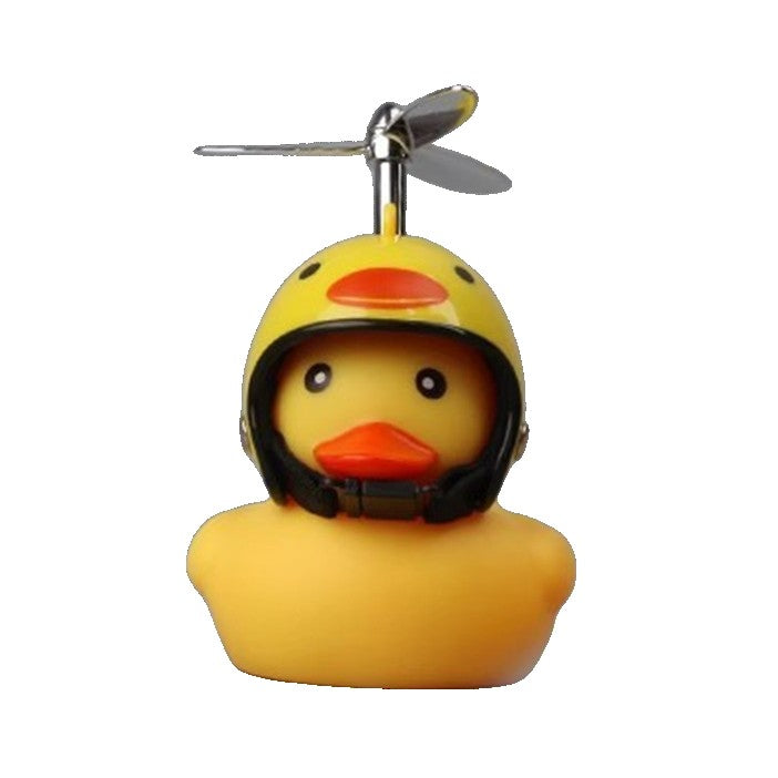 Ratusca Decorativa, Flippy, pentru Bicicleta, Motocicleta, Masina, cu Sistem de Prindere, Lumini, 7.5 x 9 cm, cu Casca, Galben-0