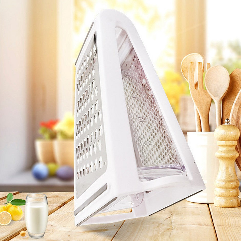 Razatoare de bucatarie cu cutie colectoare Flippy, doua tipuri de lame, carcasa inox si ABS, design practic, alb-3