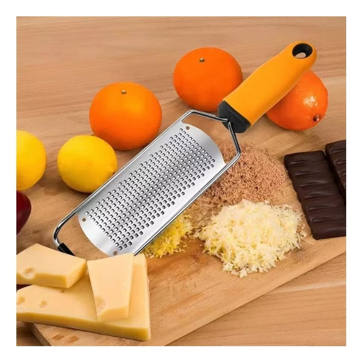 Razatoare manuala Flippy, perie inclusa, Inox, usor de utilizat, 31x6.7 cm, Galben-1