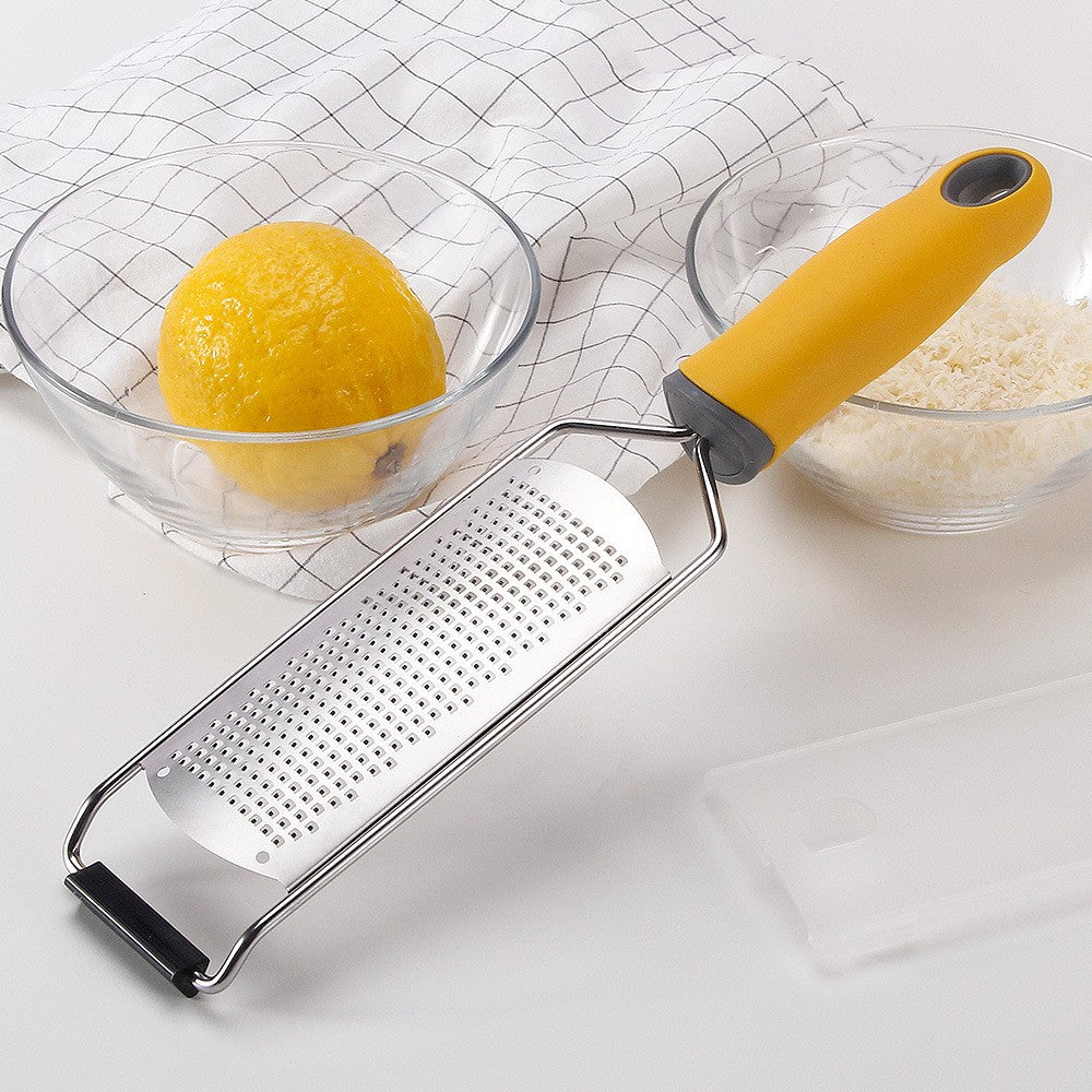 Razatoare manuala Flippy, perie inclusa, Inox, usor de utilizat, 31x6.7 cm, Galben-4