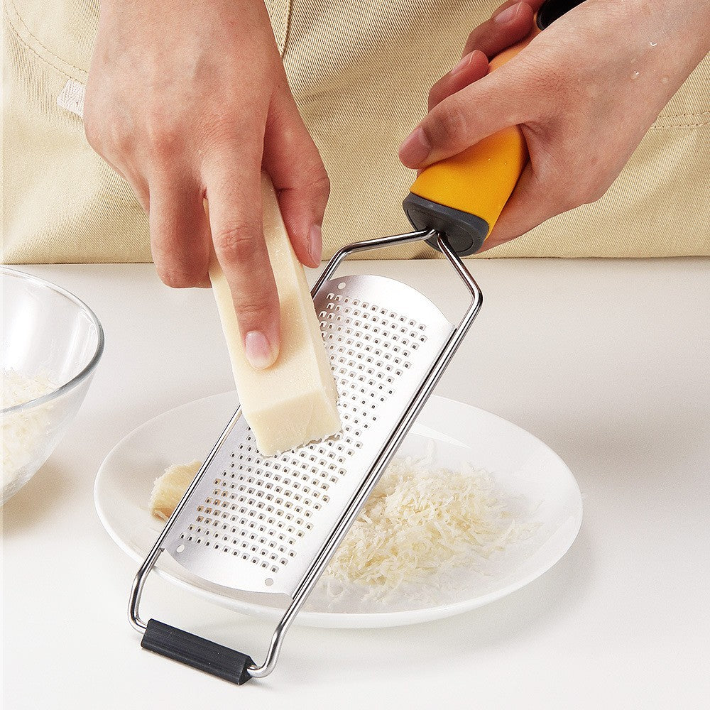 Razatoare manuala Flippy, perie inclusa, Inox, usor de utilizat, 31x6.7 cm, Galben-7