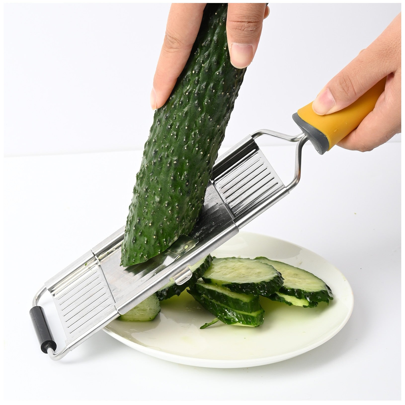 Razatoare multifunctionala Flippy, Inox, 4 tipuri de lame, usor de manevrat, maner din ABS ergonomic,33 x 8.6 cm, periuta curatare inclusa, Lame interschimbabile, Argintiu-7