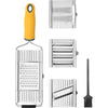Razatoare multifunctionala Flippy, Inox, 4 tipuri de lame, usor de manevrat, maner din ABS ergonomic,33 x 8.6 cm, periuta curatare inclusa, Lame interschimbabile, Argintiu-0