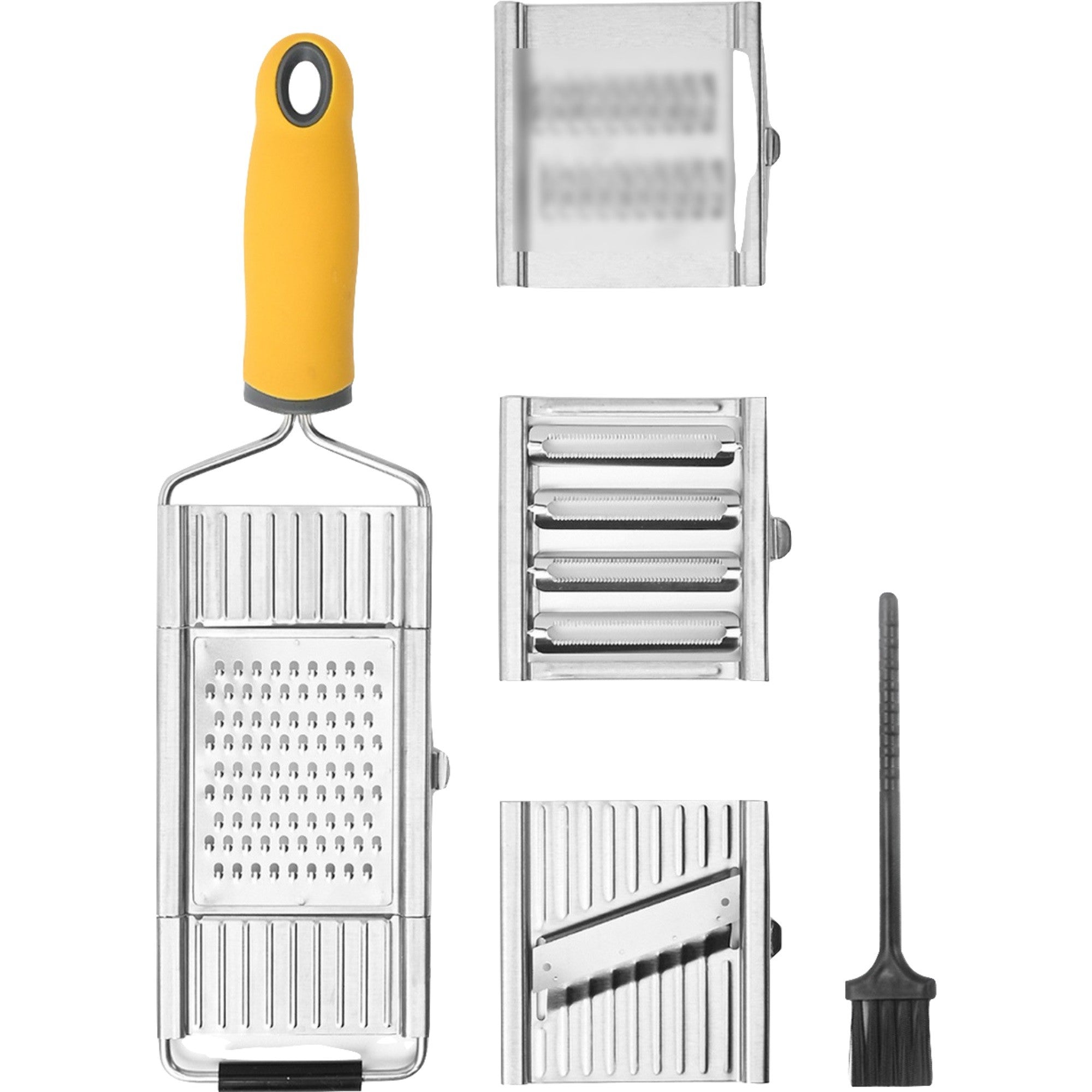 Razatoare multifunctionala Flippy, Inox, 4 tipuri de lame, usor de manevrat, maner din ABS ergonomic,33 x 8.6 cm, periuta curatare inclusa, Lame interschimbabile, Argintiu-0
