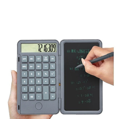 Calculator de Mana Reincarcabil cu Tabla de Scris, Flippy, Calculator Portabil, Ecran LCD, Afisaj cu 12 Cifre, Ecran de 15 cm, Culoare Gri-6