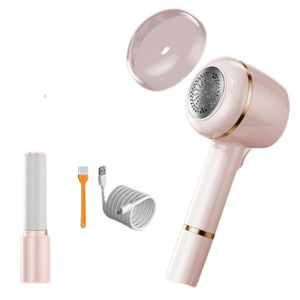 Aparat Pentru Curatat Scame, Par Si Praf, Flippy, Pentru Diferite Tipuri De Material, Cu Lame Din Otel Inoxidabil, Incarcare Prin USB Type-C, Cu Perie De Curatare, Cablu USB Si Stick Cu Lipici Incluse, Roz, 220 x 86 mm-0