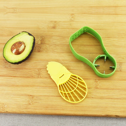 Recipient de Depozitare Avocado 5in1, Flippy, Etans, pentru Frigider, din Plastic, Dispozitiv de Taiat, Curatat, Feliat, 14x4x7 cm, Verde-3