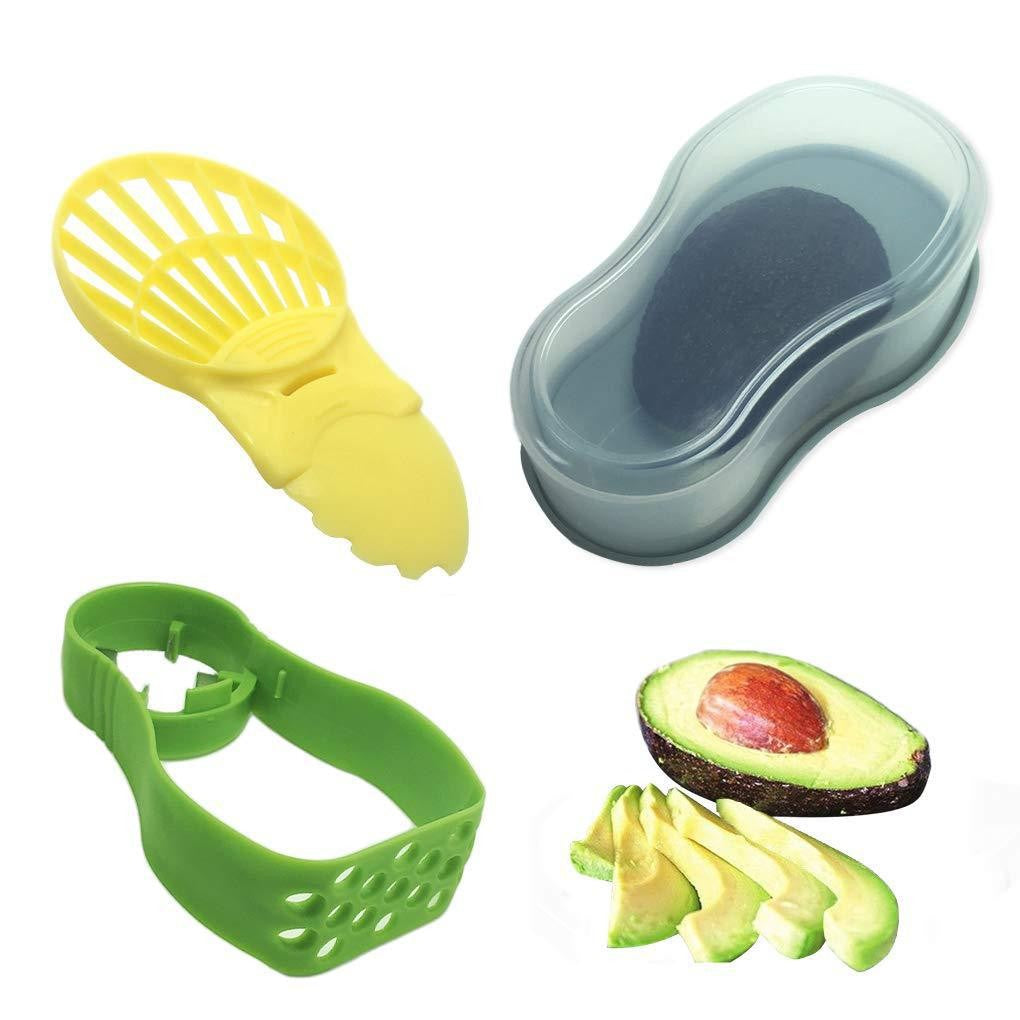 Recipient de Depozitare Avocado 5in1, Flippy, Etans, pentru Frigider, din Plastic, Dispozitiv de Taiat, Curatat, Feliat, 15x4.5x7 cm, Gri-0