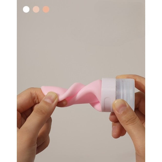 Recipient Portabil din Silicon Elegant de Voiaj, Sticla de Calatorie, Flippy, Potrivita pentru Lotiune, Sampon si Alte Lichide, Anti-scurgere, cu Posibilitate de Reumplere, Capacitate 90mL, 14cm, Roz-4