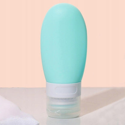 Recipient Portabil din Silicon Elegant de Voiaj, Sticla de Calatorie, Flippy, Potrivita pentru Lotiune, Sampon si Alte Lichide, Anti-scurgere, cu Posibilitate de Reumplere, Capacitate 90mL, Verde-3