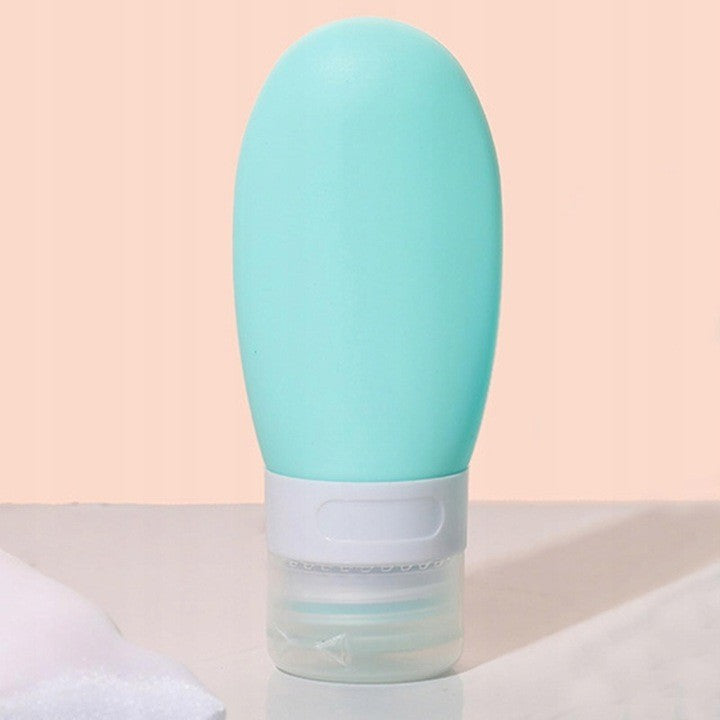 Recipient Portabil din Silicon Elegant de Voiaj, Sticla de Calatorie, Flippy, Potrivita pentru Lotiune, Sampon si Alte Lichide, Anti-scurgere, cu Posibilitate de Reumplere, Capacitate 90mL, Verde-3