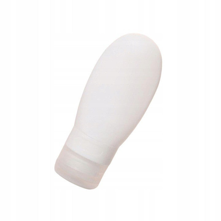 Recipient Portabil din Silicon Elegant de Voiaj, Sticla de Calatorie, Flippy, Potrivita pentru Lotiune, Sampon si Alte Lichide, Anti-scurgere, cu Posibilitate de Reumplere, Capacitate 90mL, Alb-1