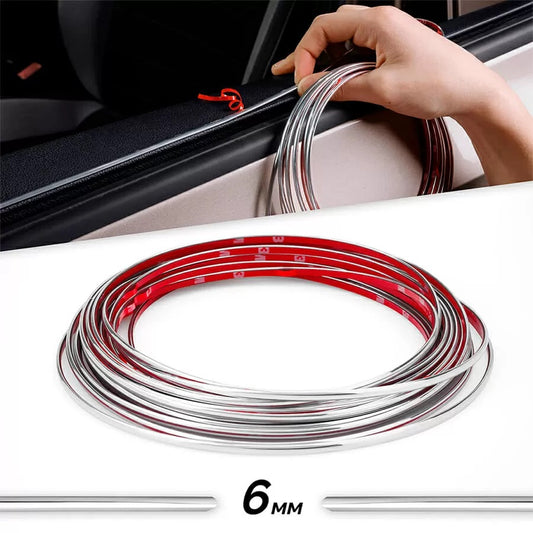 Rola Ornament autoadeziv, 6mm x 15m, culoare Crom SILVER-0