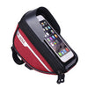 Borseta bicicleta impermeabila cu husa pentru telefon Flippy, montare pe ghidon, compatibila cu telefoane de pana la 16 cm, spatiu depozitare, 18.5x9.5 cm, rosu-0