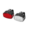 Set far si stop spate LED bicicleta, Flippy, incarcare USB, rezistent la apa, 4 moduri de luminare, Plastic, Alb/Rosu, 10x6x4 cm-0