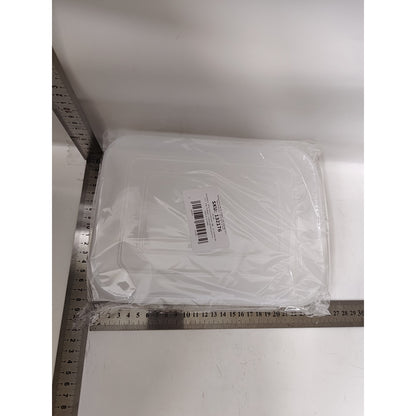 Cutie de depozitare de uz casnic, rezistentă la umiditate, rezervor sigilat pentru depozitare alimentară,24.5 x 18.5 x 3.5cm, Alb Transparent-1