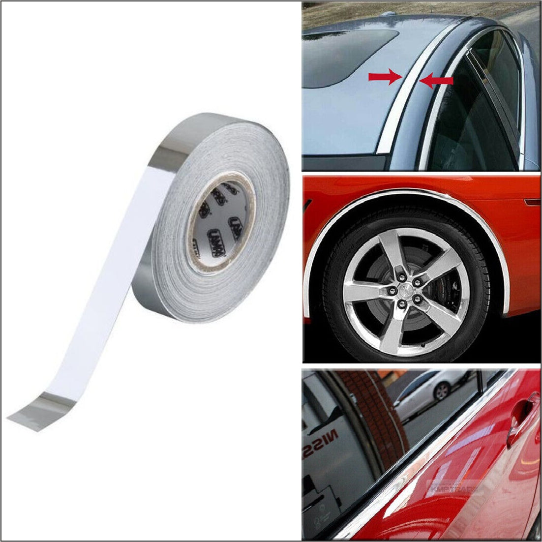 Rola folie crom pentru colantare bandouri sau ornamente auto 150 x 3cm-0