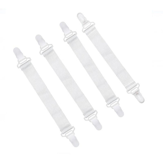 Set 4 clipsuri pentru fixarea cearceafului, albe