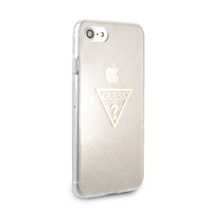 Husă Guess Glitter Triangle pentru iPhone SE (2020) – Auriu