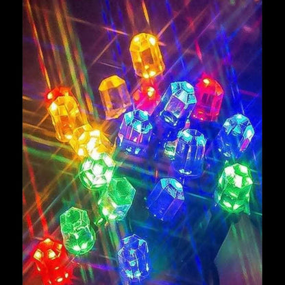 Instalatie de Craciun tip sir rola, 8 jocuri de lumini, fir negru, 300 LED-uri tip diamant 50M