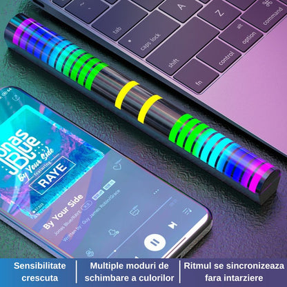 Bara cu leduri RGB 360°, control prin aplicatie, 32 leduri, multiple moduri