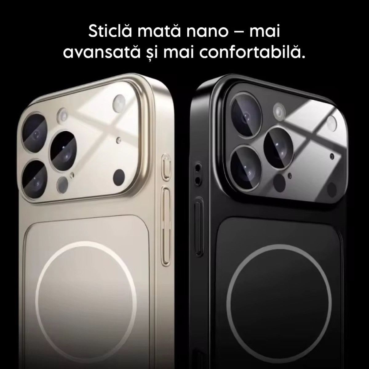 Husă MAGLENS AG Glass – Transformă orice iPhone 13–17 în iPhone 17 Pro Max | Design Premium, Sticlă Mată, Compatibilă MagSafe