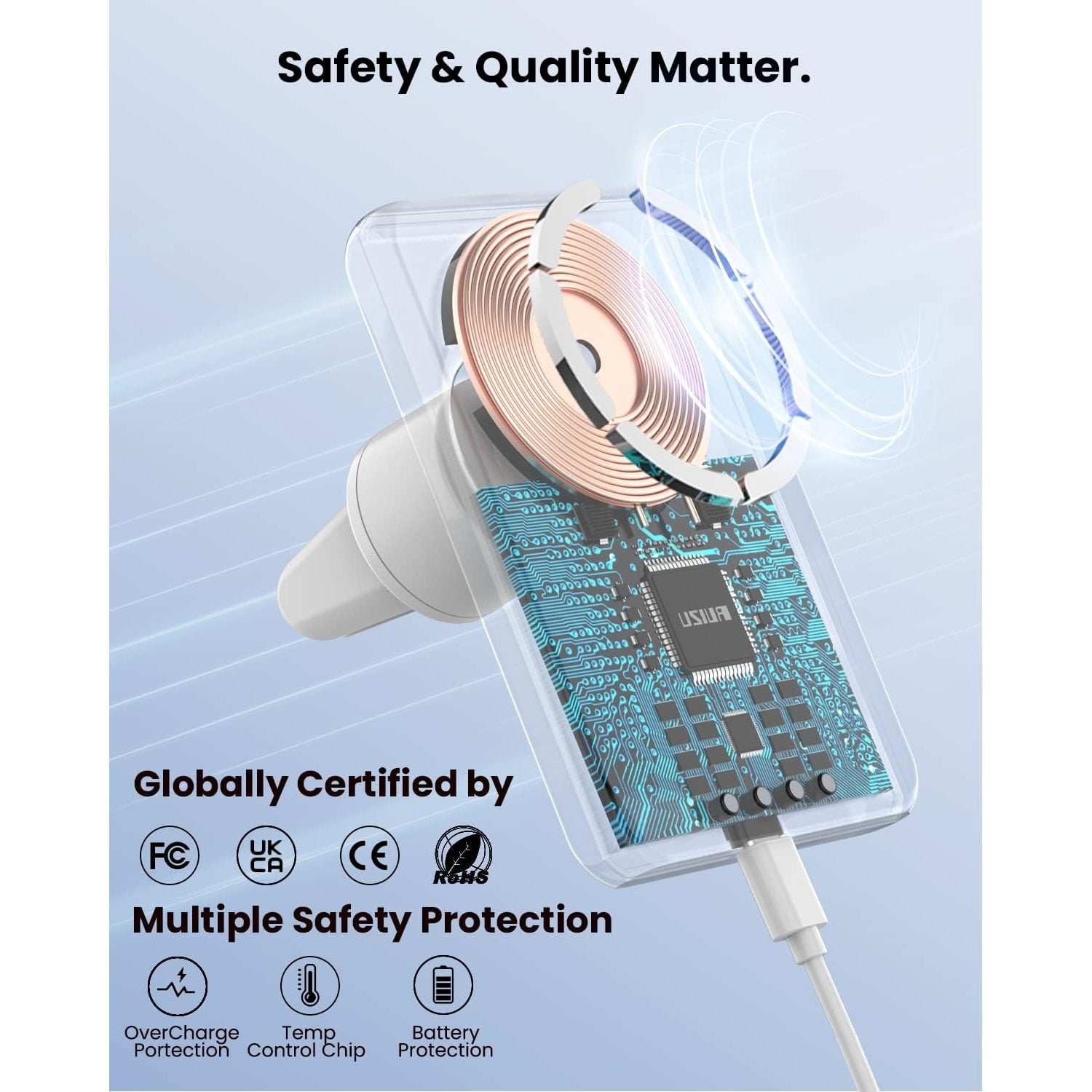 Incarcator auto magnetic wireless compatibil Mag-Safe