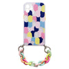 Husa Color Chain flexibila 12226 din Silicon cu pandantiv din lant compatibila cu iPhone 13 Pro, Multicolor