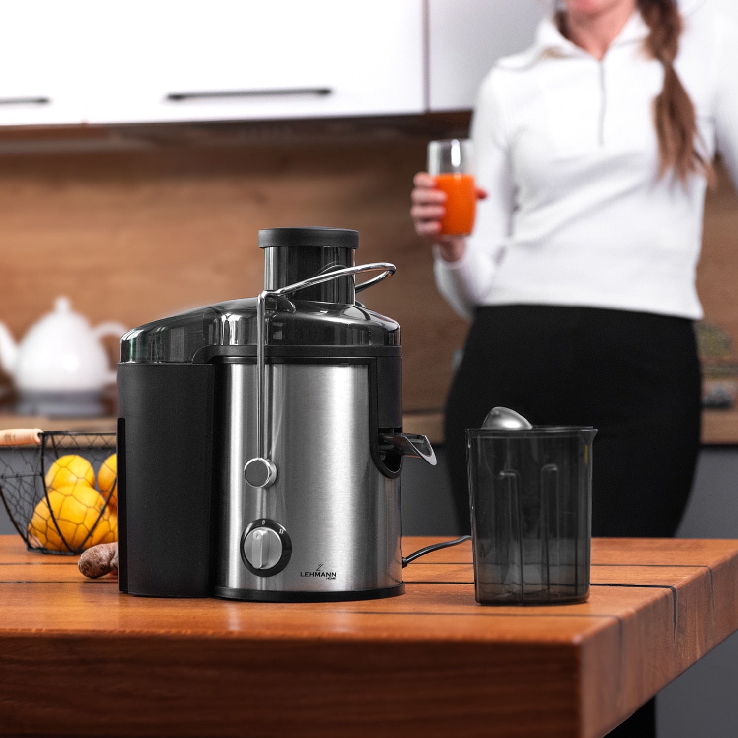Storcător de fructe și legume VISURON® – centrifugal, 1400W, capacitate 1.5L, recipient pentru pulpă