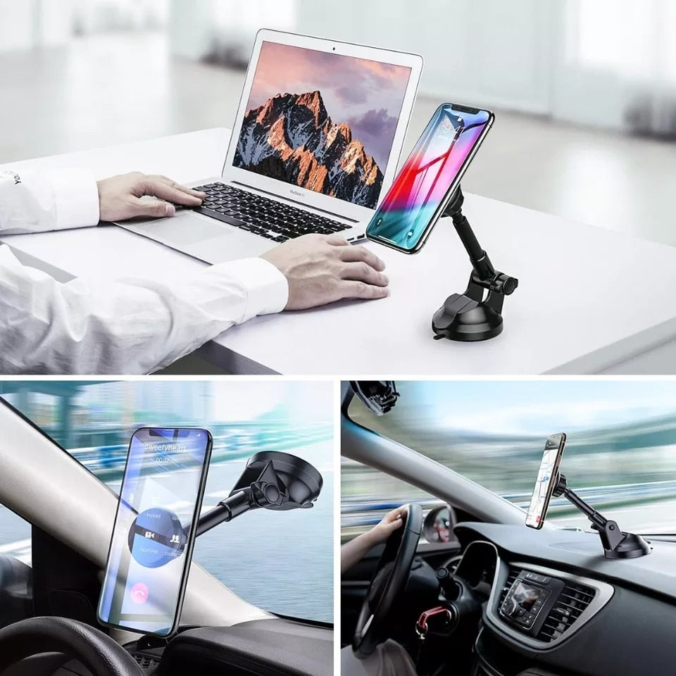 Suport auto magnetic telefon universal pentru bord sau parbriz,  rasucire 360 grade