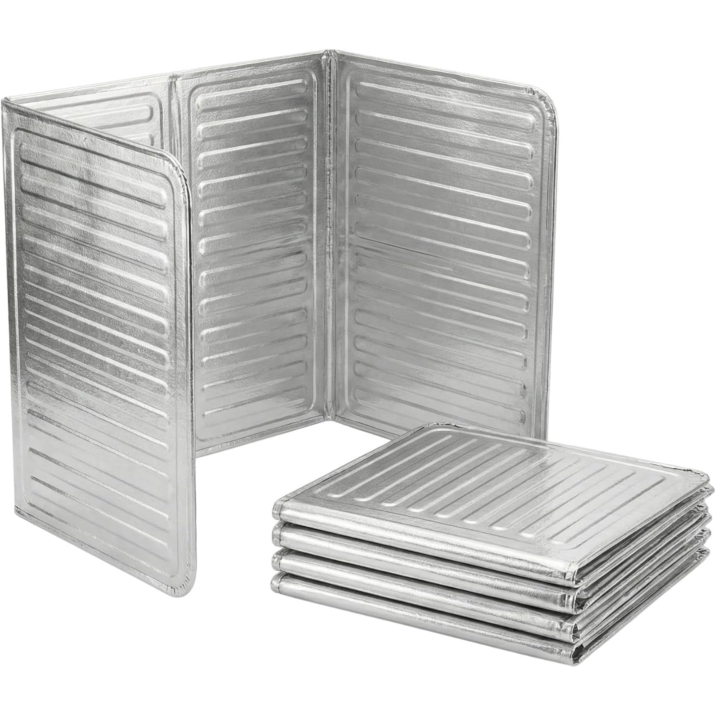 Set 4 Plăci de Protecție Anti-Stropi pentru Aragaz, Pliabile, din Aluminiu, 32.5 x 84 cm