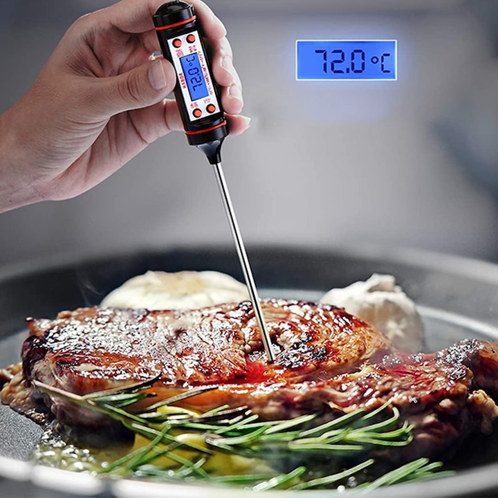 Termometru digital pentru gatit, Otel inoxidabil, Ecran LCD, -50 - 300 °C