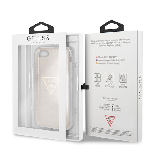 Husă Guess Glitter Triangle pentru iPhone SE (2020) – Auriu