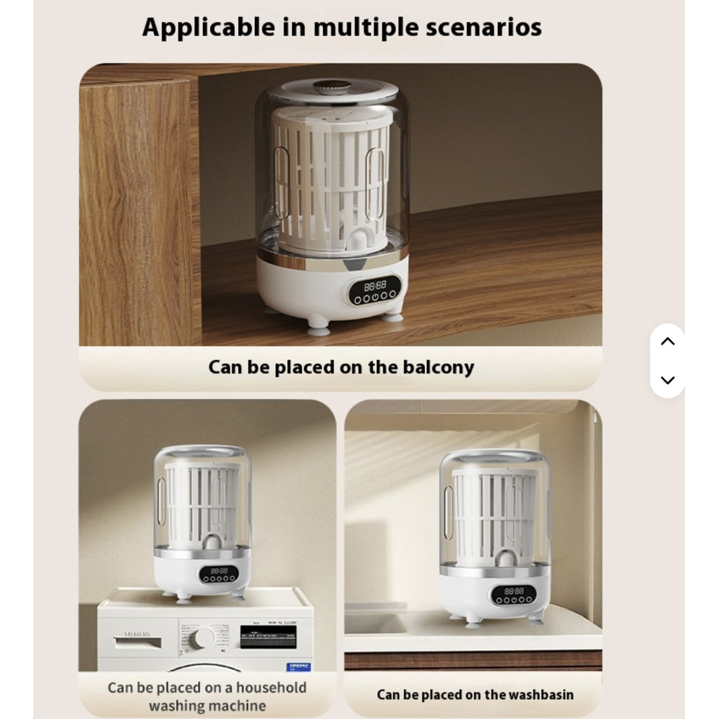 Mini Mașină de Spălat Portabilă 3L cu Stoarcere – Compactă, Wireless și Ideală pentru Lenjerie &amp; Șosete