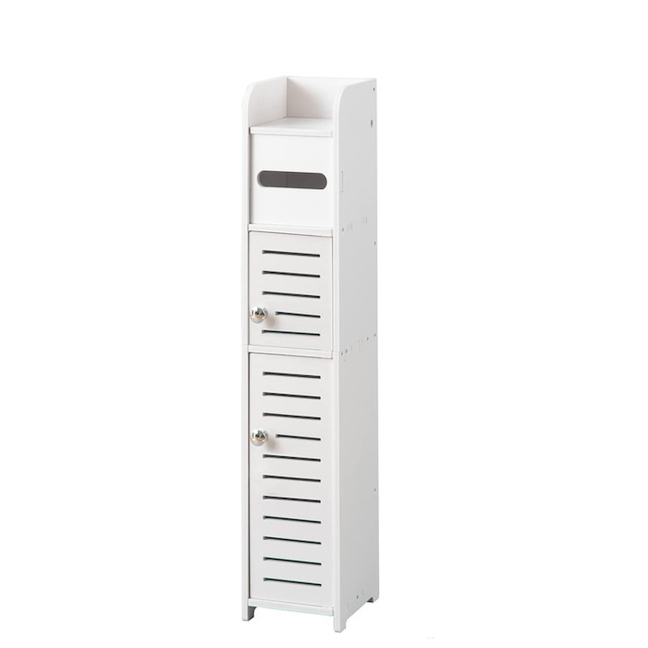Dulap de baie cu 4 niveluri, PVC, 78 × 17 × 15 cm, Alb