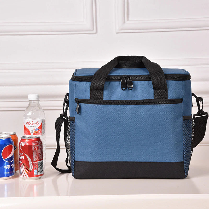 Geanta termoizolanta pentru picnic sau plaja, capacitate 16l, culoare Albastra-6