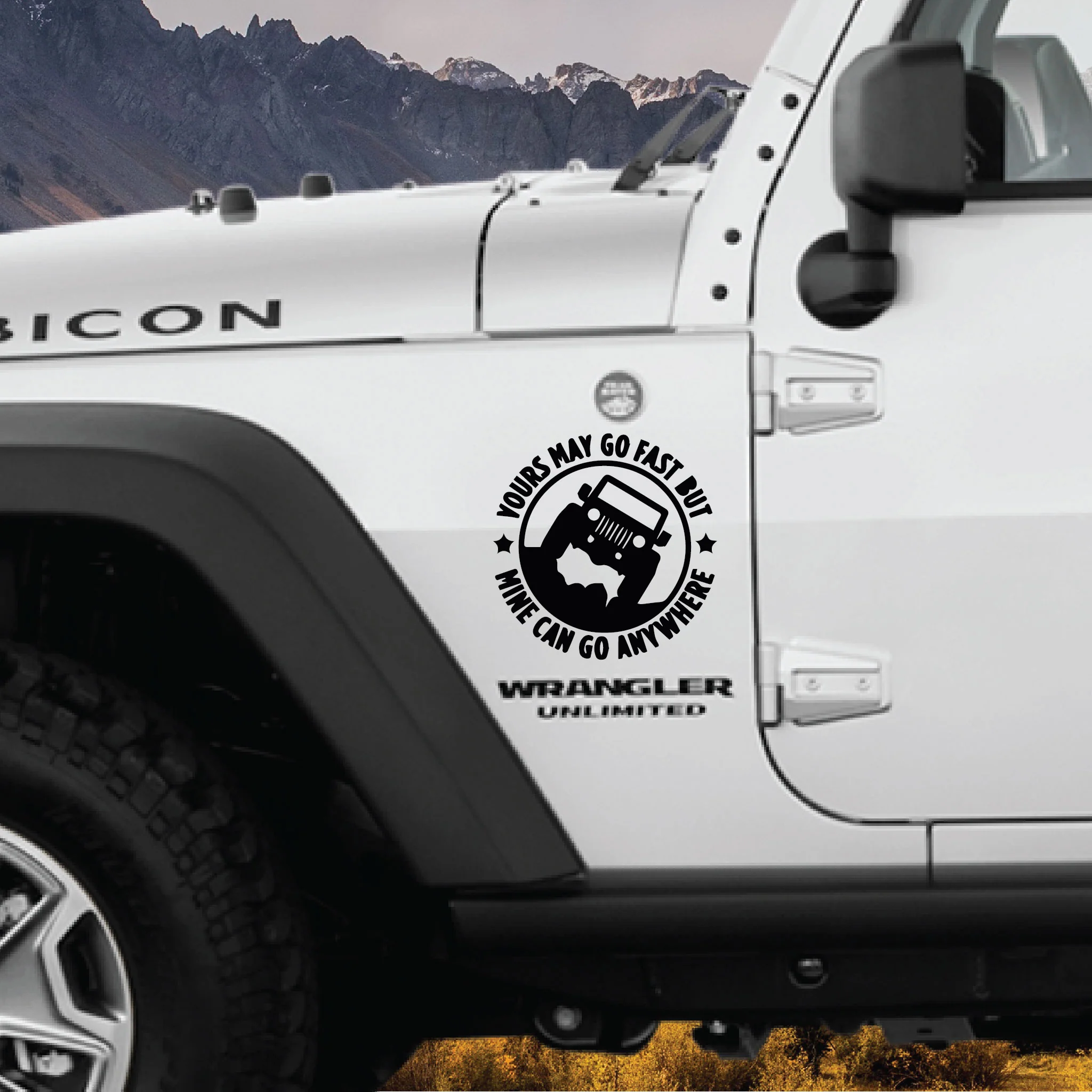 Sticker autoadeziv pentru vehicule Off Road, model "You Can Go Fast", dimensiune 30 x 30 cm, culoare Neagra-0